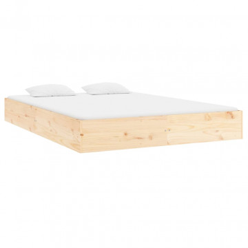 Cadru de pat King Size 5FT, 150x200 cm, lemn masiv - Img 3