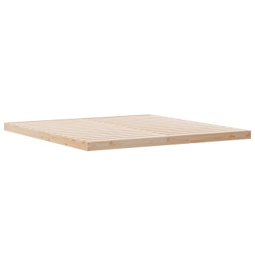Cadru de Pat Lemn Natural Lemn Masiv de Pin 180 x 220 cm Durabil - Img 3