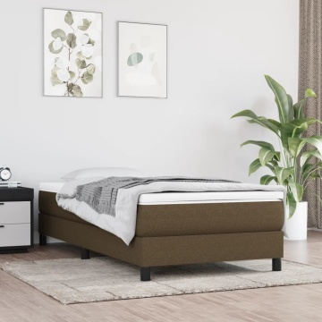 Cadru de pat, maro închis, 90x190 cm, material textil - Img 1