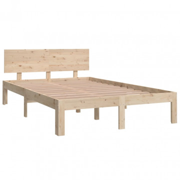 Cadru de pat mic dublu 4FT, 120x190 cm, lemn masiv - Img 3