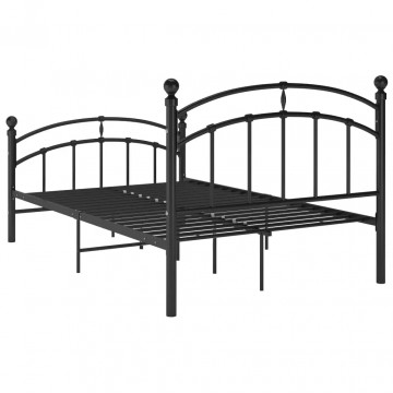 Cadru de pat, negru, 120x200 cm, metal - Img 7