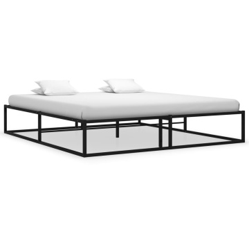 Cadru de pat, negru, 160 x 200 cm, metal - Img 1