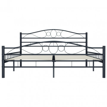 Cadru de pat, negru, 160 x 200 cm, oțel - Img 3
