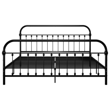 Cadru de pat, negru, 180 x 200 cm, metal - Img 3