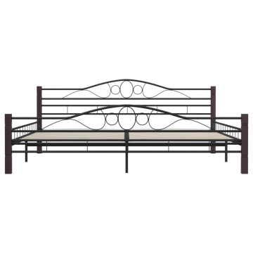 Cadru de pat, negru, 200 x 200 cm, metal - Img 11