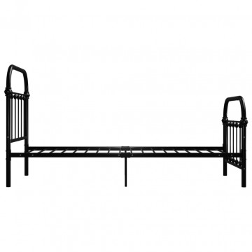 Cadru de pat, negru, 90 x 200 cm, metal - Img 4