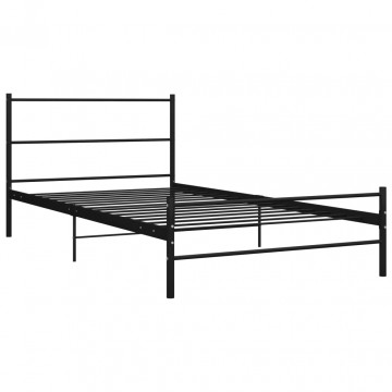 Cadru de pat, negru, 90 x 200 cm, metal - Img 2