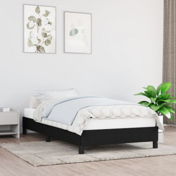 Cadru de pat, negru, 90x190 cm, material textil - Img 1