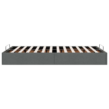 Cadru de pat otoman fără saltea țesătură gri închis 120x200 cm - Img 5