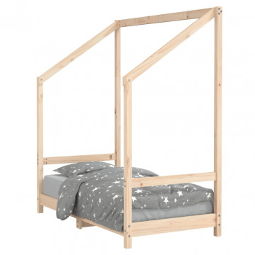 Cadru de pat pentru copii, 70x140 cm, lemn masiv de pin - Img 2