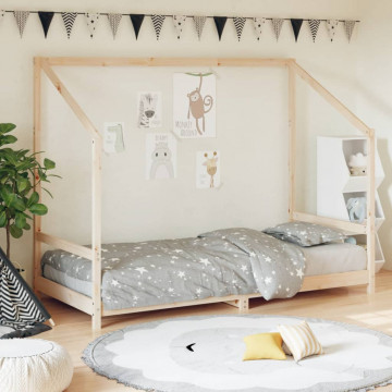 Cadru de pat pentru copii, 90x190 cm, lemn masiv de pin - Img 1
