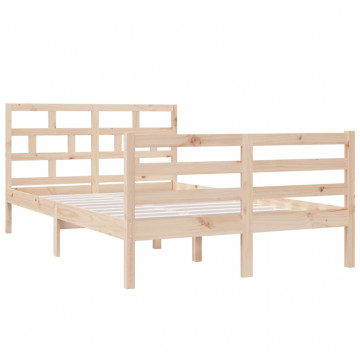 Cadru de pat Small Double 4FT, 120x190 cm, lemn masiv - Img 3