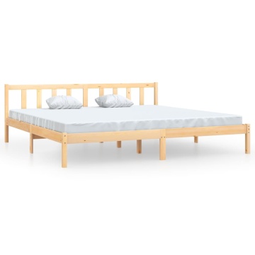 Cadru de pat Super King, 180x200 cm, lemn masiv de pin - Img 2