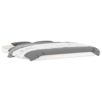 Cadru de pat Super King, alb, 180x200 cm, lemn masiv de pin - Img 2