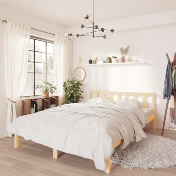 Cadru de pat UK Small Double, 120x190 cm, lemn masiv de pin - Img 1