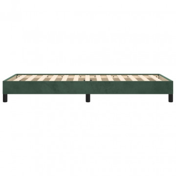 Cadru de pat, verde închis, 90x190 cm, catifea - Img 5