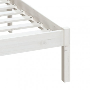 Cadru pat, alb, 140x200 cm, lemn masiv de pin - Img 6