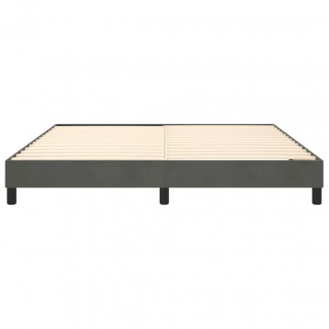 Cadru pat box spring, gri închis, 160x200 cm, catifea - Img 8