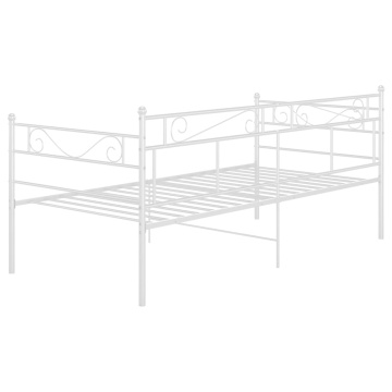 Cadru pat canapea, alb, 90x200 cm, metal - Img 8