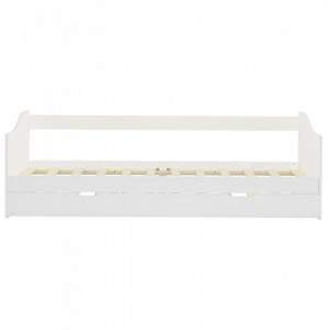 Cadru pat canapea, extensibil, alb, 90 x 200 cm, lemn de pin - Img 4
