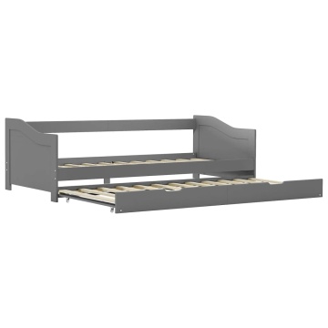 Cadru pat canapea, extensibil, gri, 90 x 200 cm, lemn de pin - Img 2