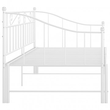 Cadru pat canapea extensibilă, alb, 90x200 cm, metal - Img 7