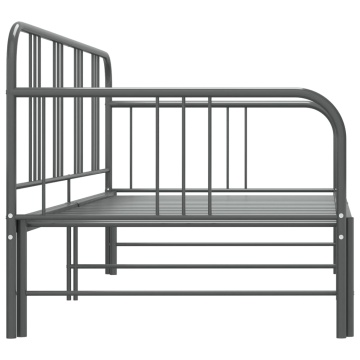 Cadru pat canapea extensibilă, gri, 90 x 200 cm, metal - Img 4