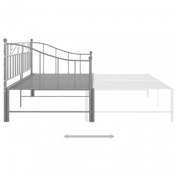 Cadru pat canapea extensibilă, gri, 90x200 cm, metal - Img 8