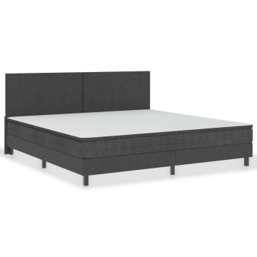 Cadru pat continental, gri, 200x200 cm, material textil - Img 2