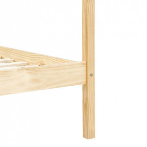Cadru pat cu baldachin, 100x200 cm, lemn masiv de pin - Img 6