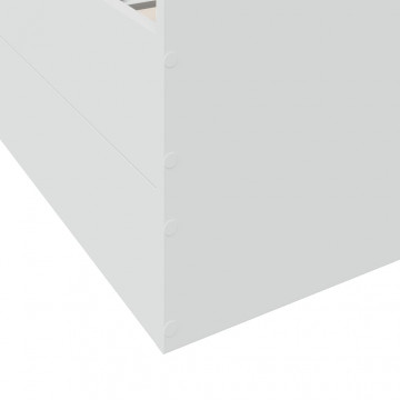 Cadru pat cu sertare alb extralucios 140x190 cm, lemn prelucrat - Img 7