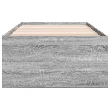 Cadru pat de zi cu sertare gri sonoma 90x200 cm lemn prelucrat - Img 8