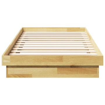 Cadru pat fără saltea 75x190 cm lemn masiv de stejar - Img 8