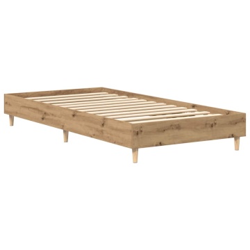 Cadru pat fără saltea Stejar Artisan 75x190 cm Lemn prelucrat - Img 6