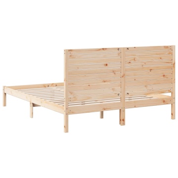 Cadru pat foarte lung fără saltea, 140x210 cm, lemn masiv - Img 5