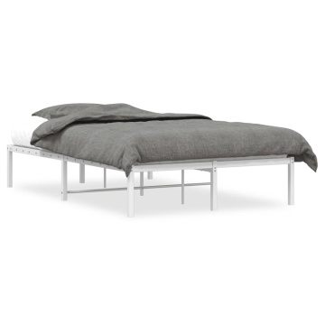 Cadru pat metalic, alb, 120x190 cm - Img 2
