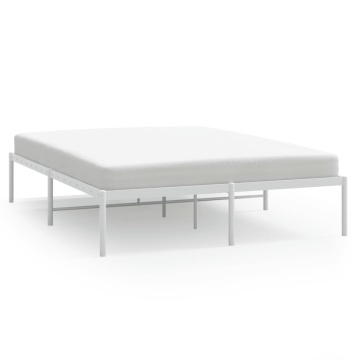 Cadru pat metalic, alb, 140x190 cm - Img 2