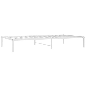 Cadru pat metalic, alb, 75x190 cm - Img 3