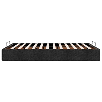 Cadru pat otoman fără saltea Negru 140x200 cm țesătură - Img 5