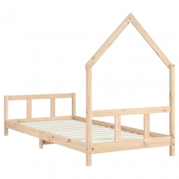 Cadru pat pentru copii, 90x200 cm, lemn masiv de pin - Img 5