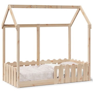 Cadru pat tip casă pentru copii, 70x140 cm, lemn masiv de pin - Img 2