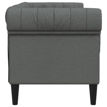 Canapea Chesterfield cu 2 locuri, gri închis, material textil - Img 8
