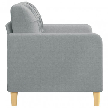 Canapea cu 2 locuri, gri deschis, 120 cm, material textil - Img 4