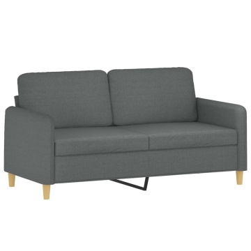 Canapea cu 2 locuri, gri închis, 140 cm, material textil - Img 2