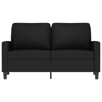 Canapea cu 2 locuri, negru, 120 cm, catifea - Img 3