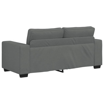 Canapea cu 2 locuri, țesătură gri închis, 140 cm - Img 5
