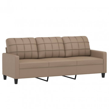 Canapea cu 3 locuri, cappuccino, 180 cm, piele ecologică - Img 2
