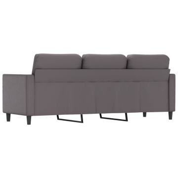 Canapea cu 3 locuri, gri, 180 cm, piele ecologică - Img 8