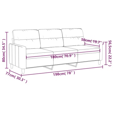 Canapea cu 3 locuri, gri închis, 180 cm, material textil - Img 7