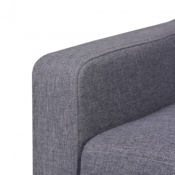 Canapea cu 3 locuri, material textil, gri - Img 7